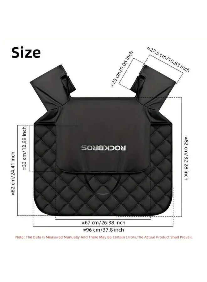 Black Motorcycle Windproof Thermal Apron Cover Leg Warmer Windshield For Winter - Image 2
